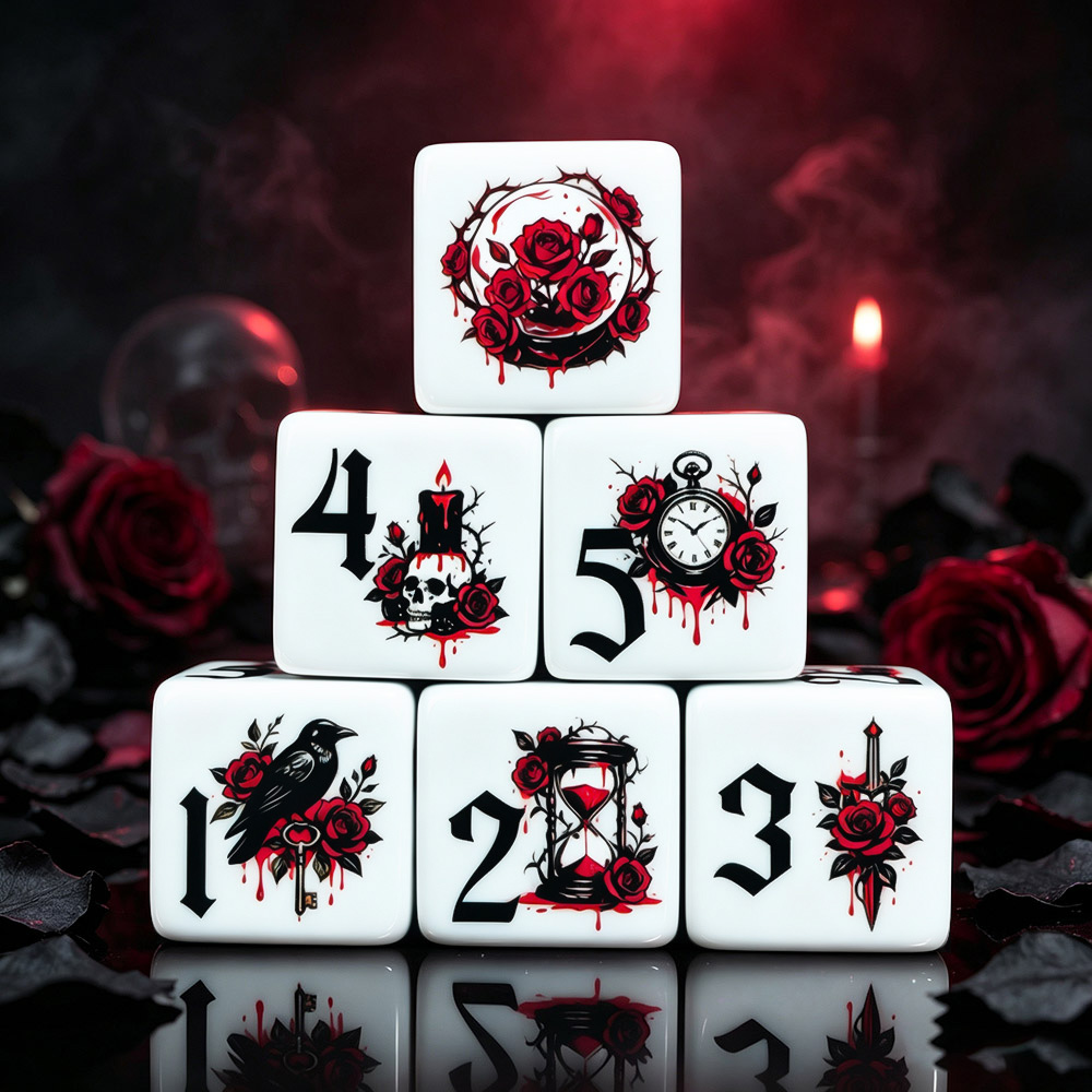 12Pcs Gothic Rose 16MM Printed - огляд і ціна Board Game Live