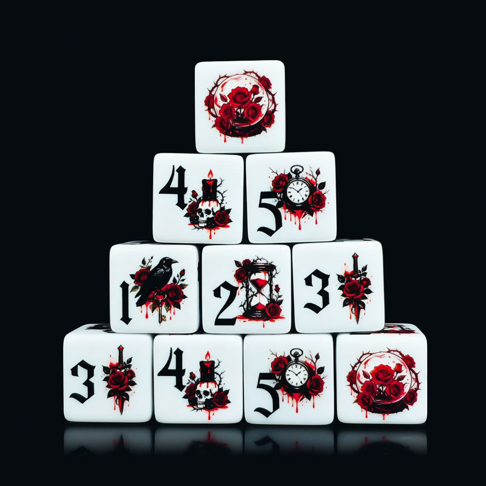 12Pcs Gothic Rose 16MM Printed - огляд і ціна Board Game Live