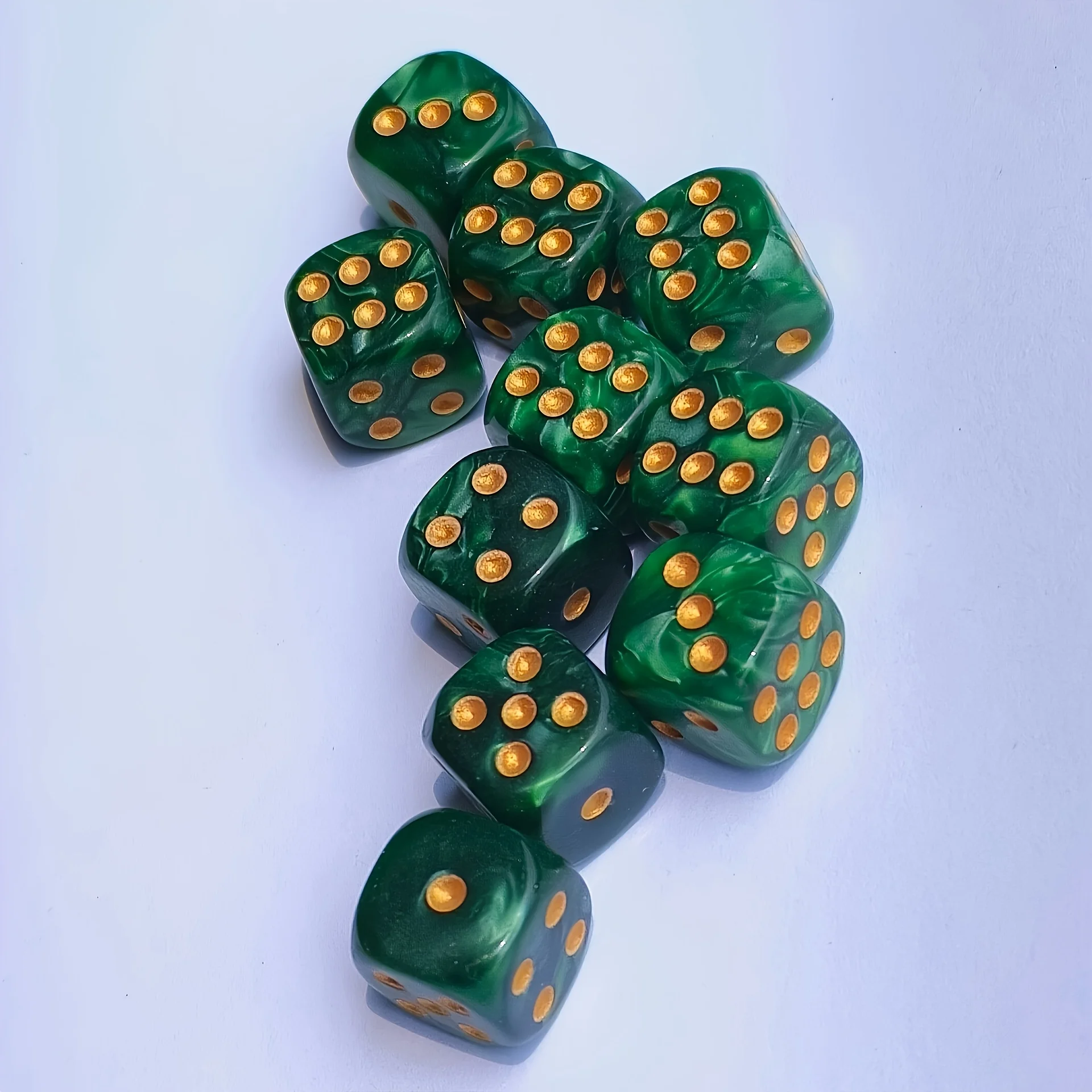 10Pcs 12mm Pearl Swirl D6 Dice - огляд і ціна Board Game Live