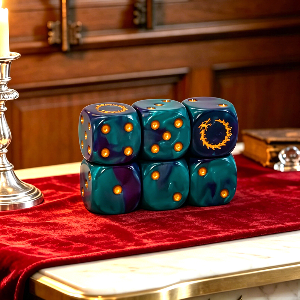 6Pcs Deep Sea Gold Flame D6 Di - огляд і ціна Board Game Live