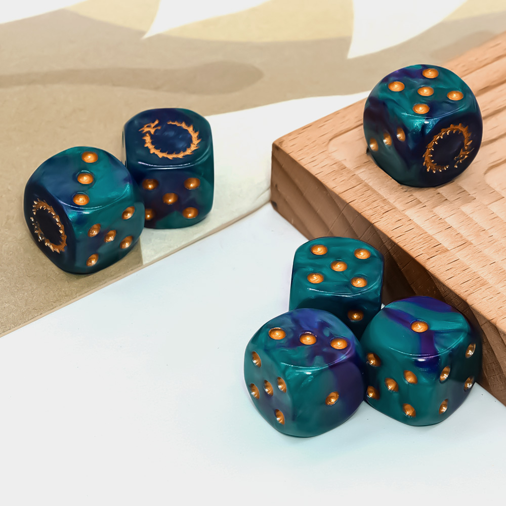 6Pcs Deep Sea Gold Flame D6 Di - огляд і ціна Board Game Live
