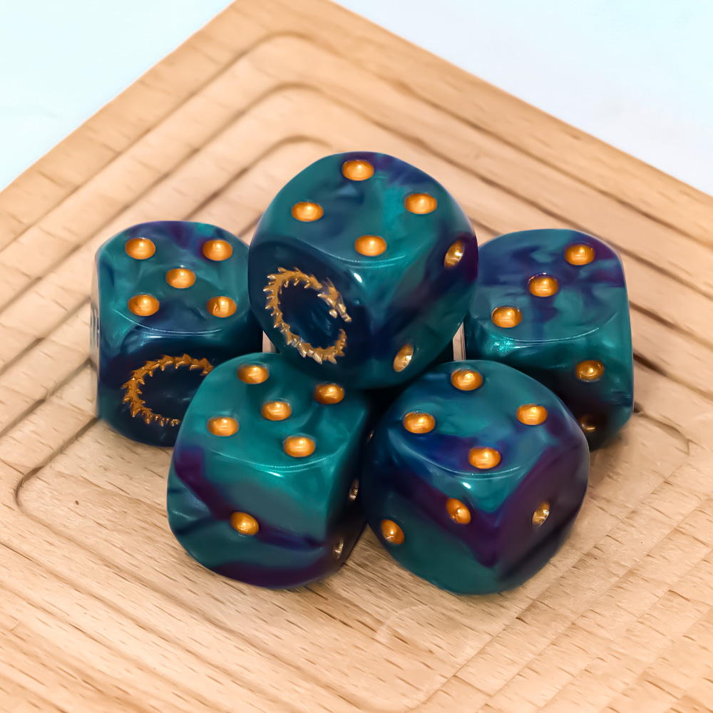 6Pcs Deep Sea Gold Flame D6 Di - огляд і ціна Board Game Live