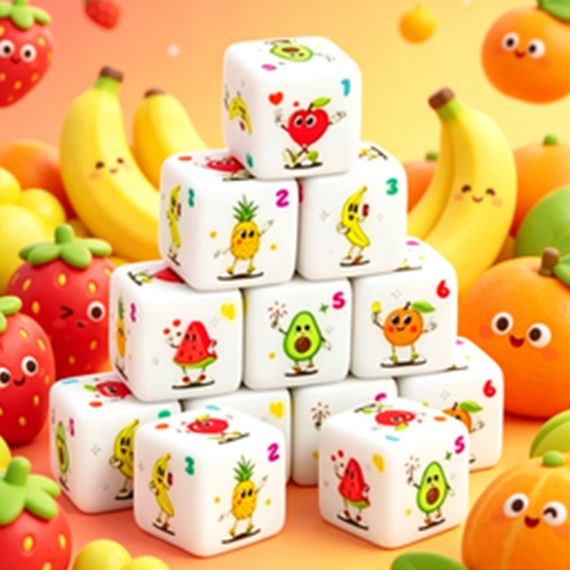 12Pcs Fruit Theme D6 Dice Set  - огляд і ціна Board Game Live