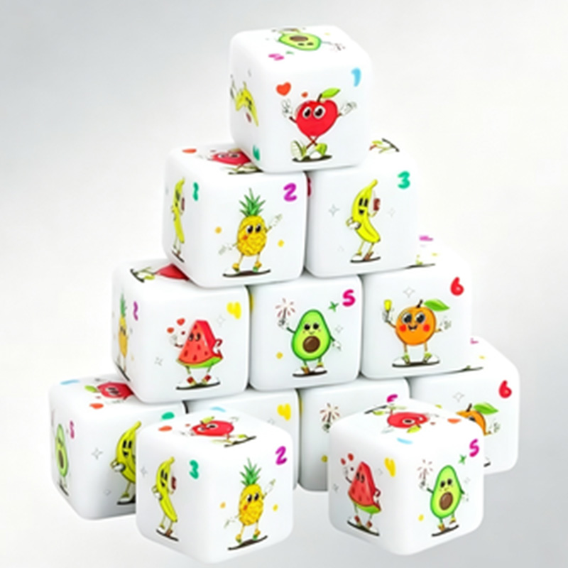 12Pcs Fruit Theme D6 Dice Set  - огляд і ціна Board Game Live